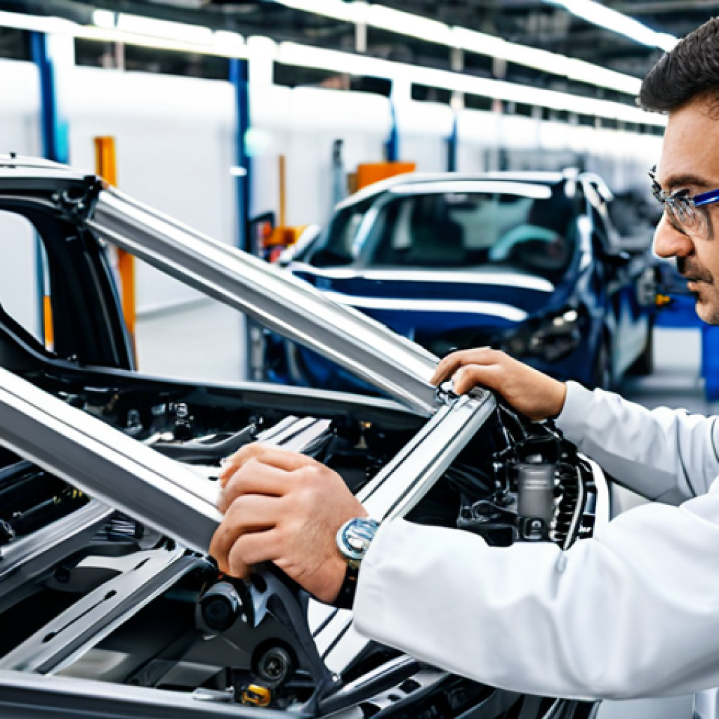 Automotive Industry Application**

"A modern, fully clothed engineer inspecting a car chassis made of AHSS in a brightly lit automotive factory. The car is partially assembled, showcasing the steel frame. Focus on the strength and lightweight design. Appropriate attire, professional environment, safe for work, perfect anatomy, correct proportions, well-formed hands, natural body proportions, high quality."

**