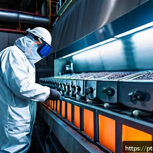 Home 31 고온재료와 내열성 연구 - A high-tech industrial furnace interior showcasing advanced refractory materials composed of zirconi...