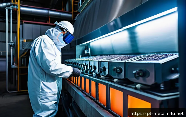 고온재료와 내열성 연구 - A high-tech industrial furnace interior showcasing advanced refractory materials composed of zirconi...